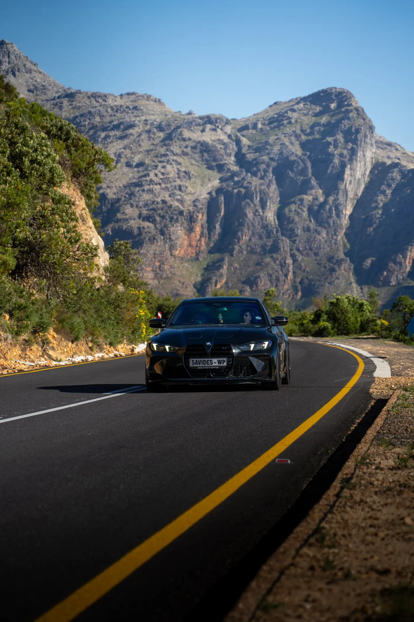 A BMW M4 on the mountain pass during Run 4